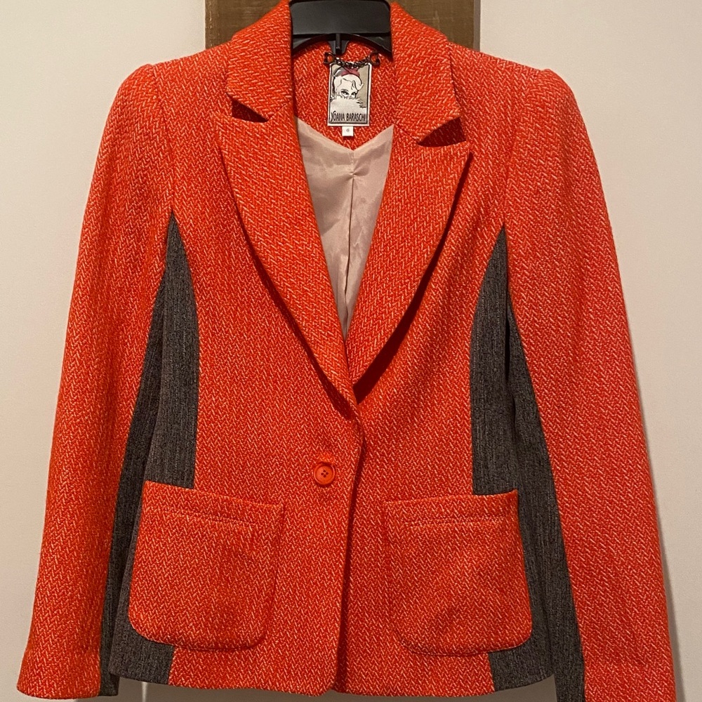 Yoana Baraschi Orange and Gray Blazer